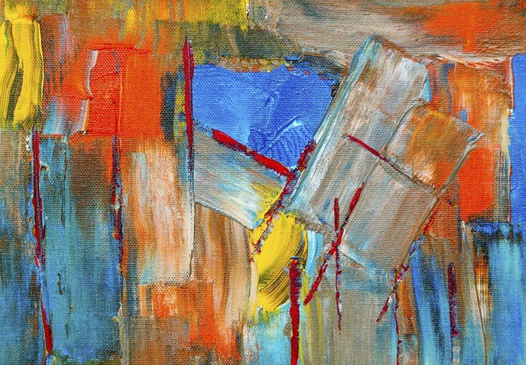 Abstract Textured Painting with Bold Colors