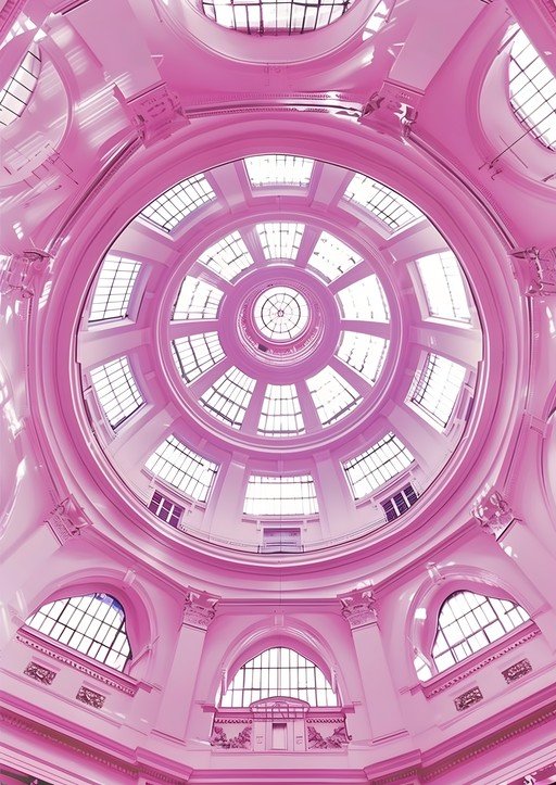 Pink Rotunda Interior with Skylights