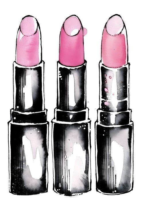 Watercolor Lipsticks in Pink and Black