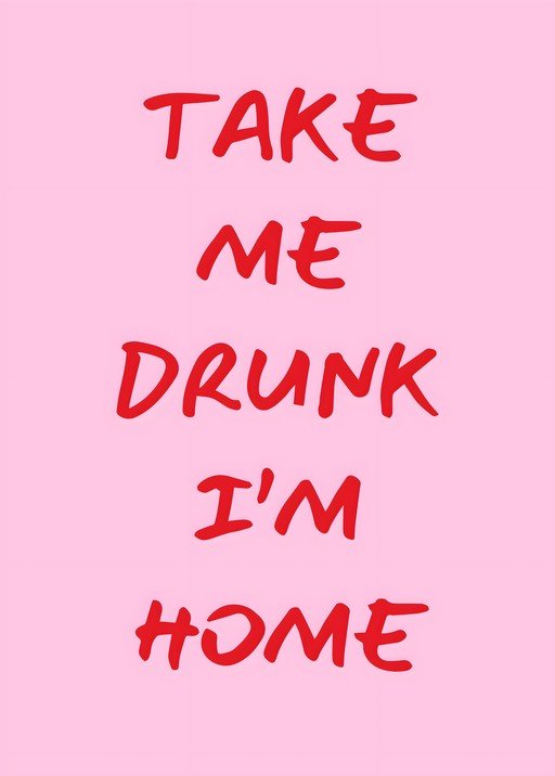 Take Me Drunk I'm Home Text