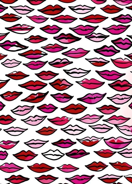 Pattern of Red and Pink Lips