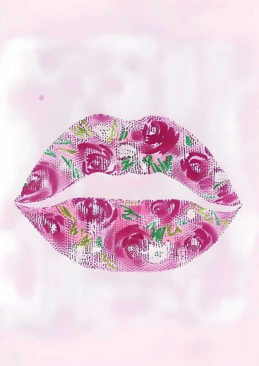 Floral Lips Illustration