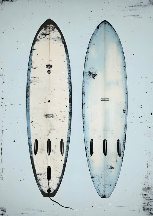 Two Vintage Surfboards Side-by-Side