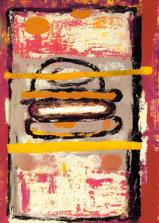 Abstract Hamburger Painting with Bold Colors