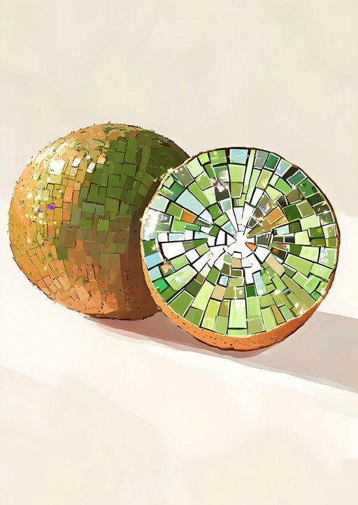 Mosaic Kiwi Fruit Art