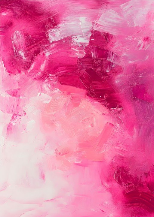 Abstract Pink and White Brushstroke Painting