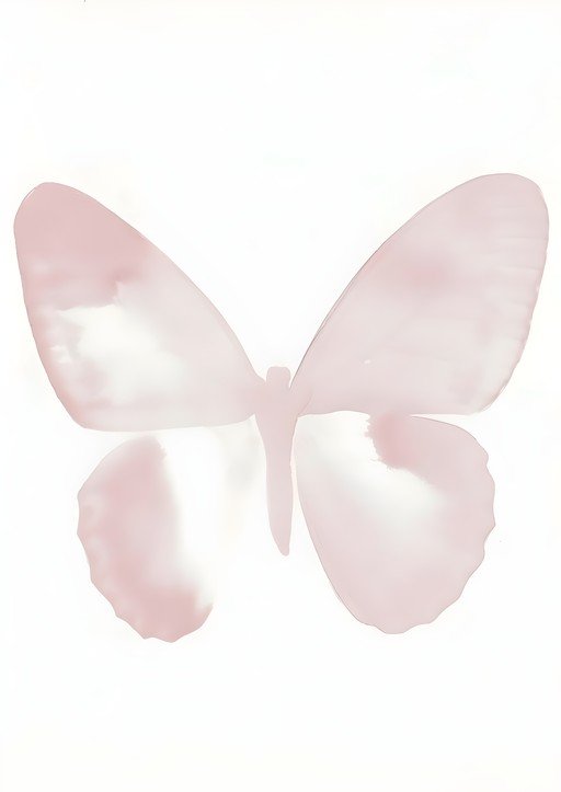 Soft Pink Watercolor Butterfly Art