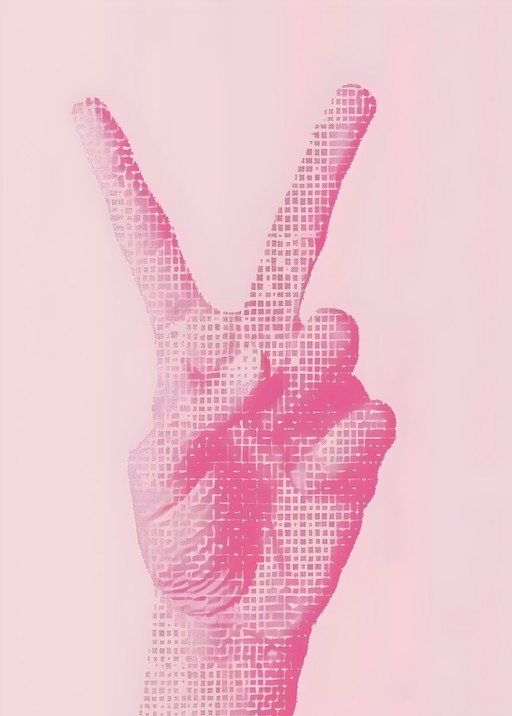 Pink Peace Sign Hand