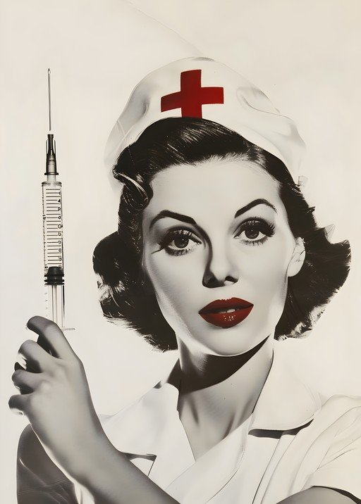 Vintage Nurse with Syringe