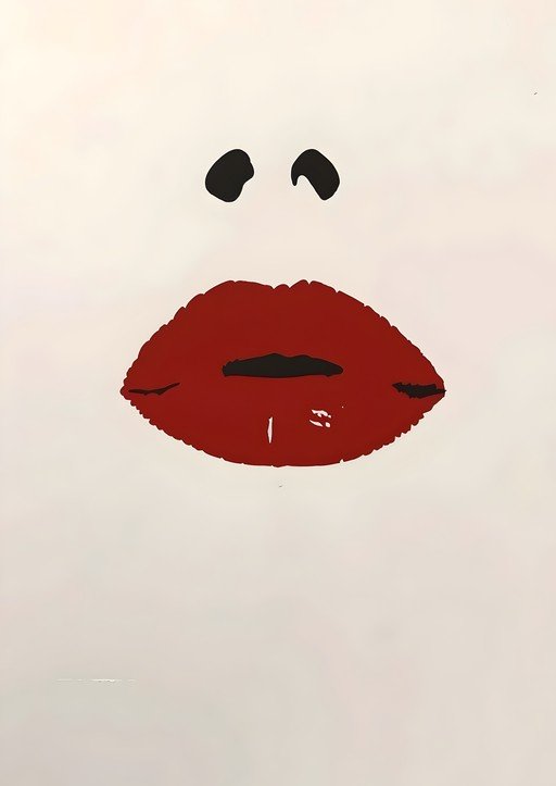Bold Red Lips and Nose Art