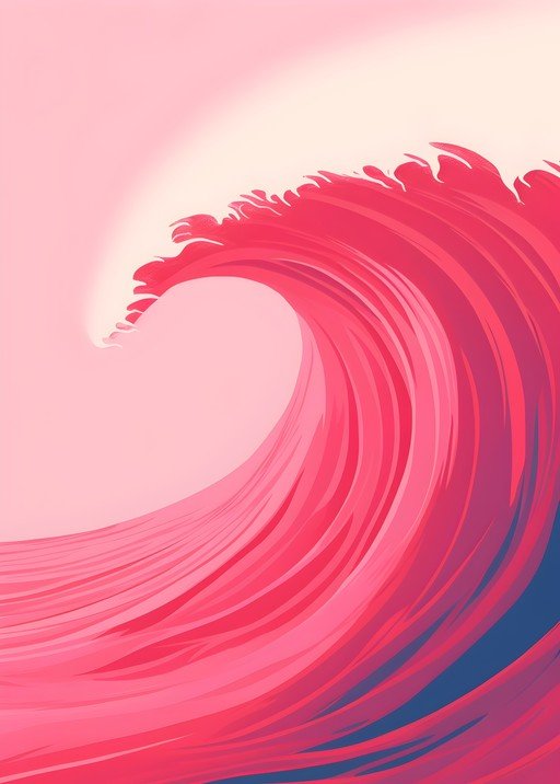 Stylized Pink Wave Illustration