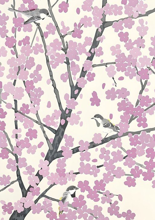 Birds and Cherry Blossoms
