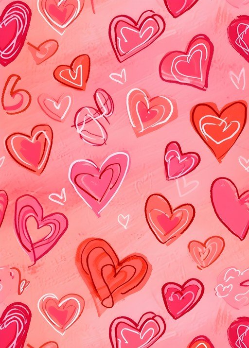 Pink and Red Hearts Pattern