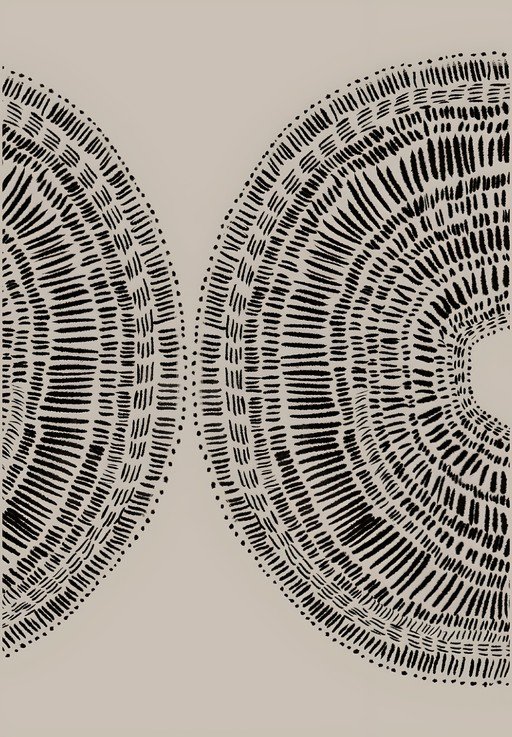 Abstract Black and Beige Radial Pattern