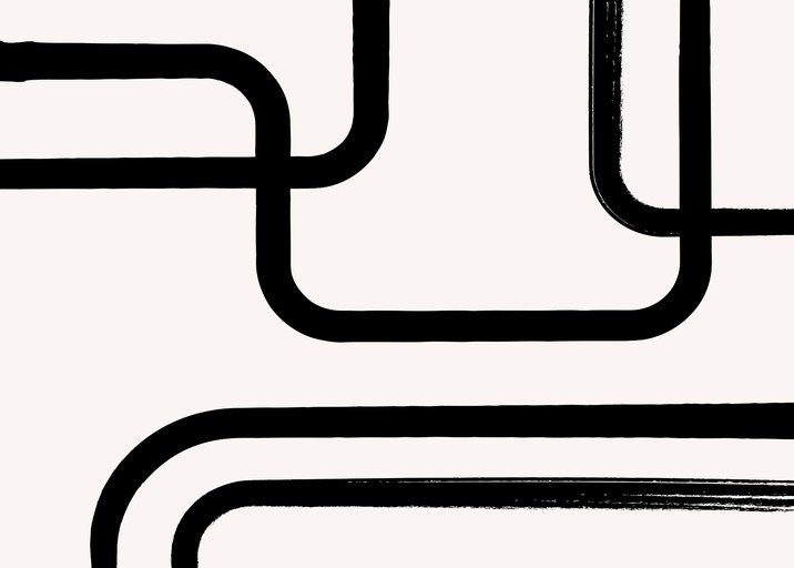 Abstract Black and White Line Art