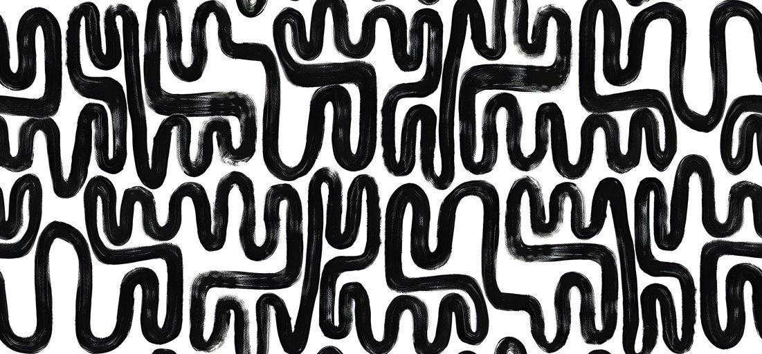 Abstract Black and White Wavy Line Pattern