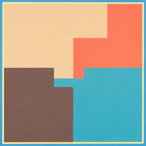 Abstract Geometric Composition in Warm and Cool Tones