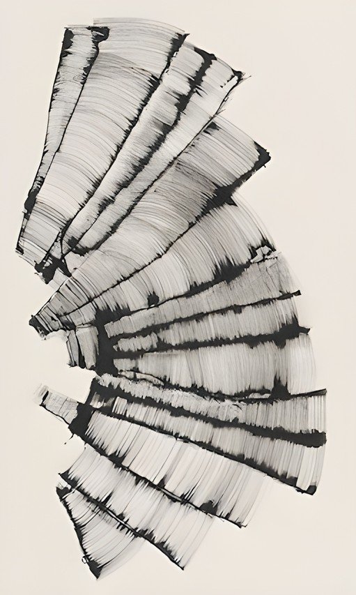 Abstract Black and White Ink Brushstrokes