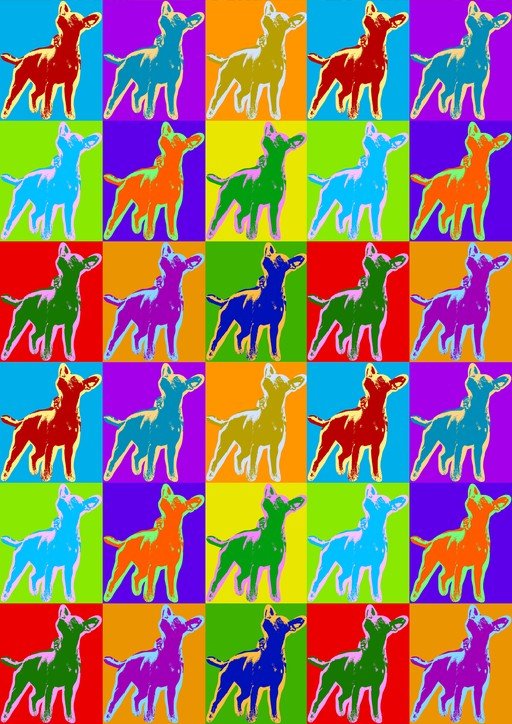 Pop Art Dog Portrait in Vibrant Colors