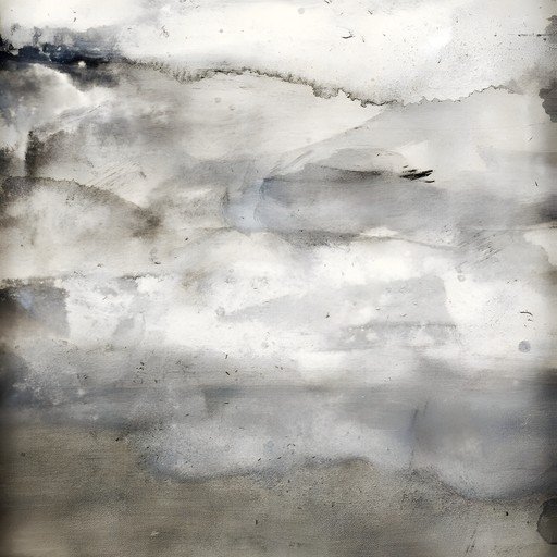 Abstract Watercolor Landscape in Grayscale