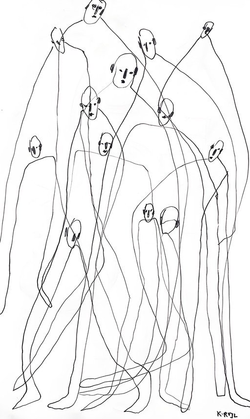Abstract Line Drawing of a Crowd