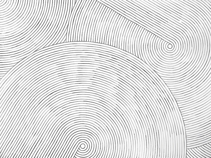 Abstract Black and White Line Art Pattern