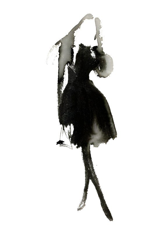 Abstract Ink Wash Fashion Illustration