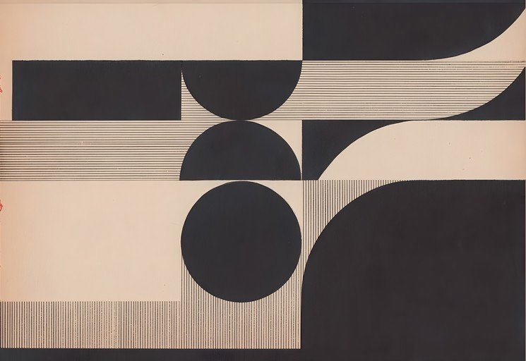 Abstract Geometric Composition with Circles and Lines