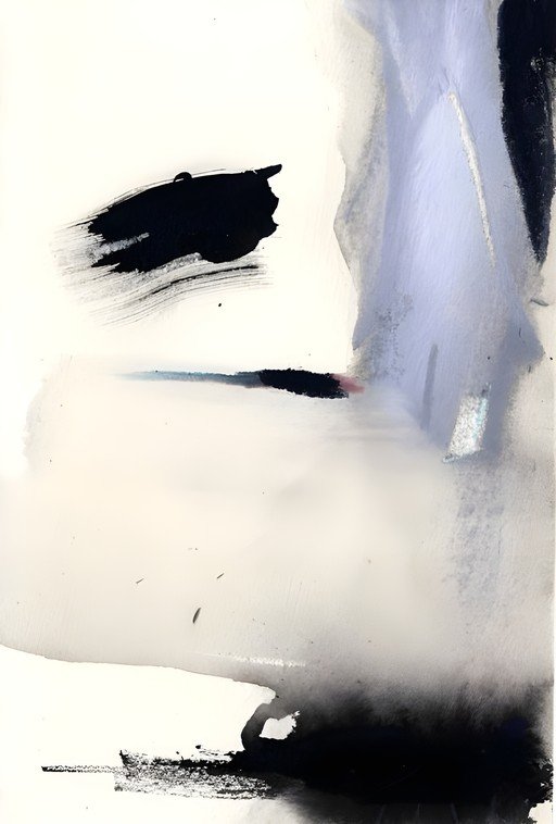 Abstract Ink and Watercolor Painting
