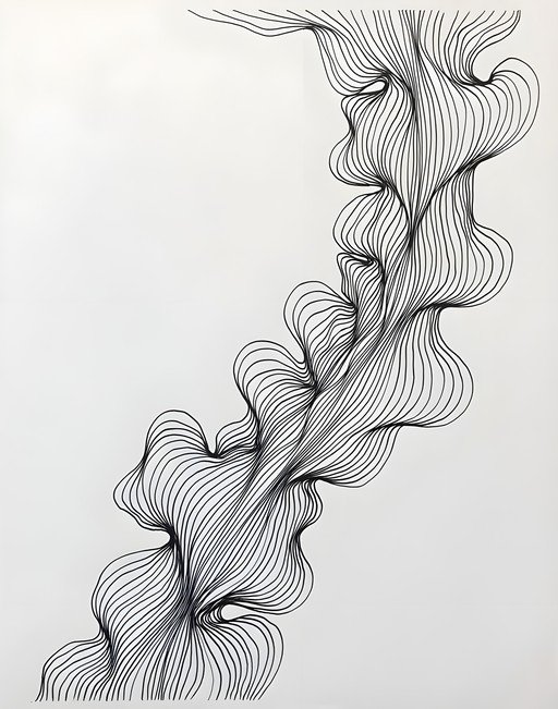 Abstract Black and White Line Art