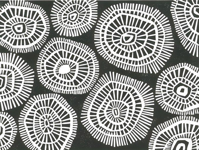 Abstract Circular Pattern in Black and White