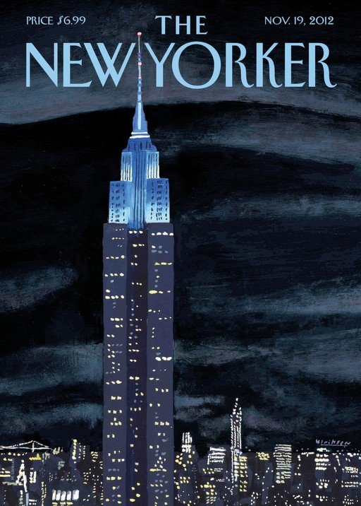 The New Yorker Cover: Empire State Building at Night