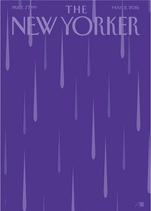 The New Yorker Cover: Abstract Raindrops on Purple Background