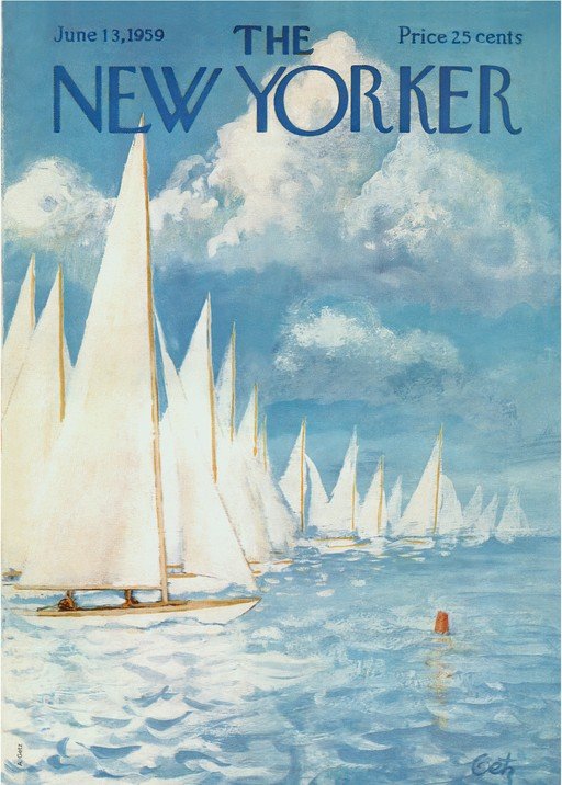 New Yorker Cover: Sailboat Race on a Cloudy Day