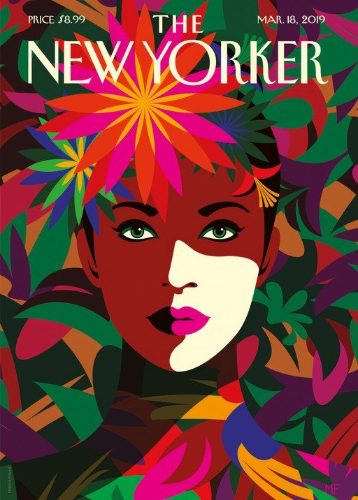 The New Yorker Cover: Woman with Floral Headdress in Jungle