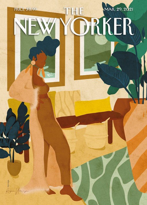 The New Yorker Cover: Woman in a Cozy Interior