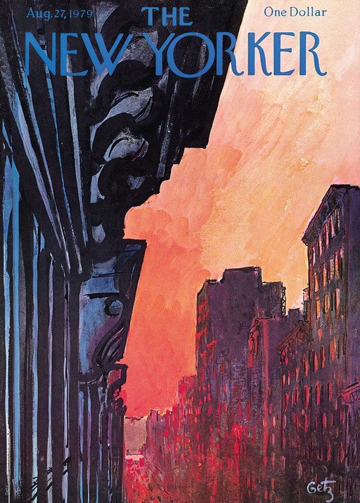 New Yorker Cover: Cityscape at Sunset, August 27, 1979