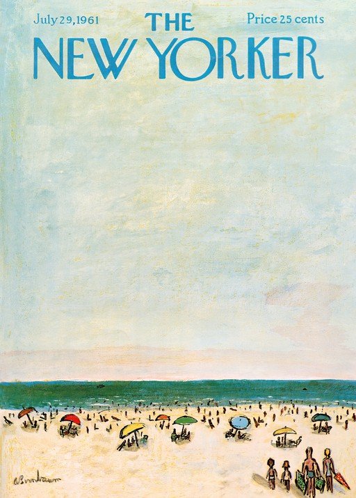 The New Yorker Cover: Beach Scene, July 29, 1961