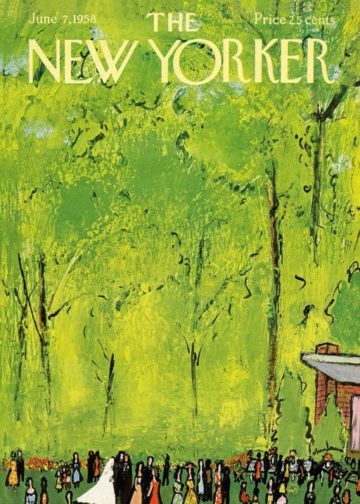 New Yorker Cover: Wedding in a Lush Green Setting