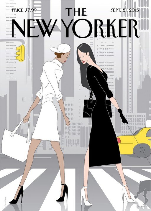 The New Yorker Cover: Two Women Crossing a Street