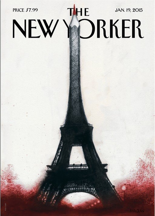 The New Yorker Cover: Eiffel Tower as a Pencil