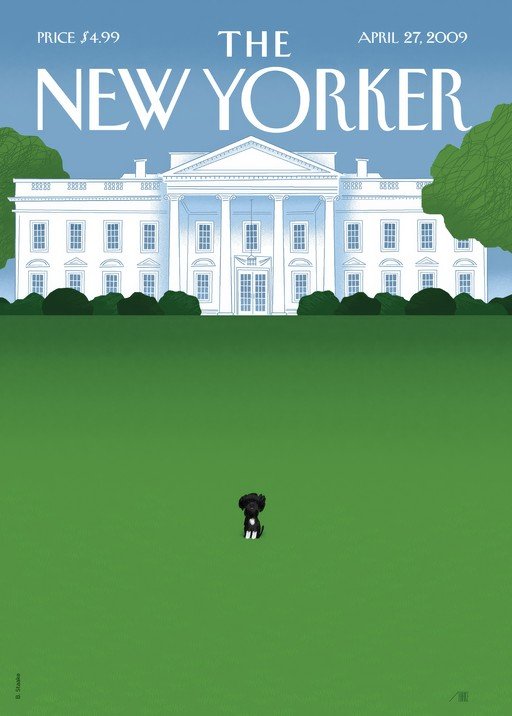 The New Yorker Cover: White House Lawn with Dog