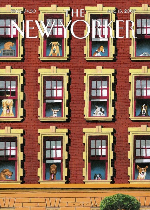 The New Yorker Cover: Dogs in Apartment Windows