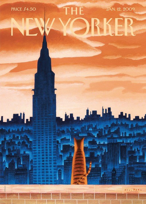 New Yorker Cover: Cat Overlooking Cityscape
