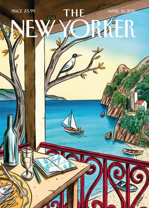 New Yorker Cover: Mediterranean Vacation Scene