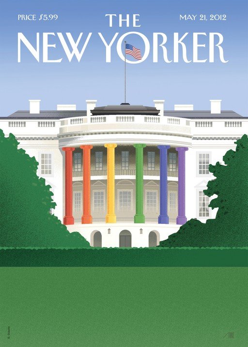 The New Yorker Cover: White House with Rainbow Columns