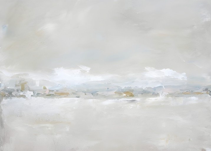 Abstract Landscape Painting with Soft, Muted Tones