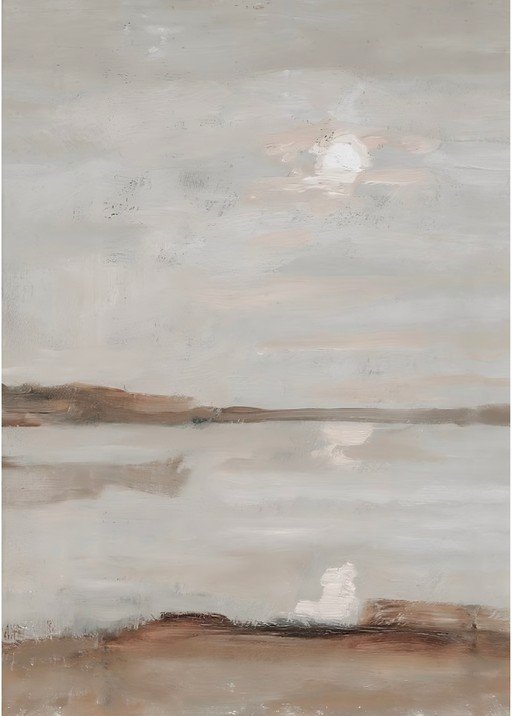 Abstract Landscape Painting of a Serene Water Scene