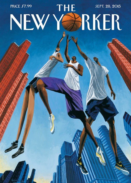 The New Yorker Cover: Basketball Players in Urban Setting