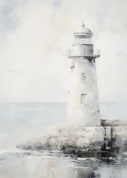 Serene Lighthouse Painting